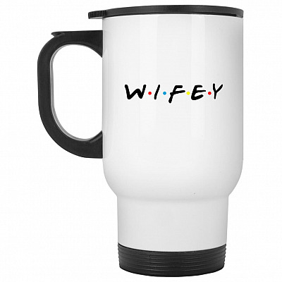 14 oz. White Travel Mug