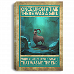Once Upon A Time There Was A Girl Who Really Loved Goats Framed Canvas - Unframed Poster, White, 0.75'' Framed Canvas