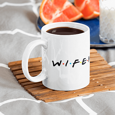 Alternative view of Hubby Wifey Friends Couple Ceramic Coffee Mug - Gift For Wife