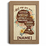 Personalized God Says You Are Unique Special Lovely Precious Strong Framed Canvas - Unframed Poster, White, 0.75'' Framed Canvas