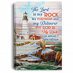 The Lord Is My Rock My Fortress And My Deliverer Psalm 18 12 Framed Canvas - Unframed Poster, White, 0.75'' Framed Canvas