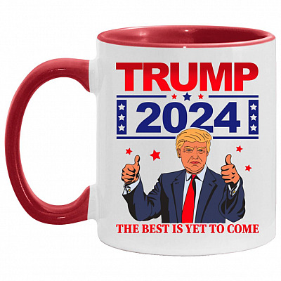 Trump Accent Mug, White/Red, 11 oz. Accent Mug