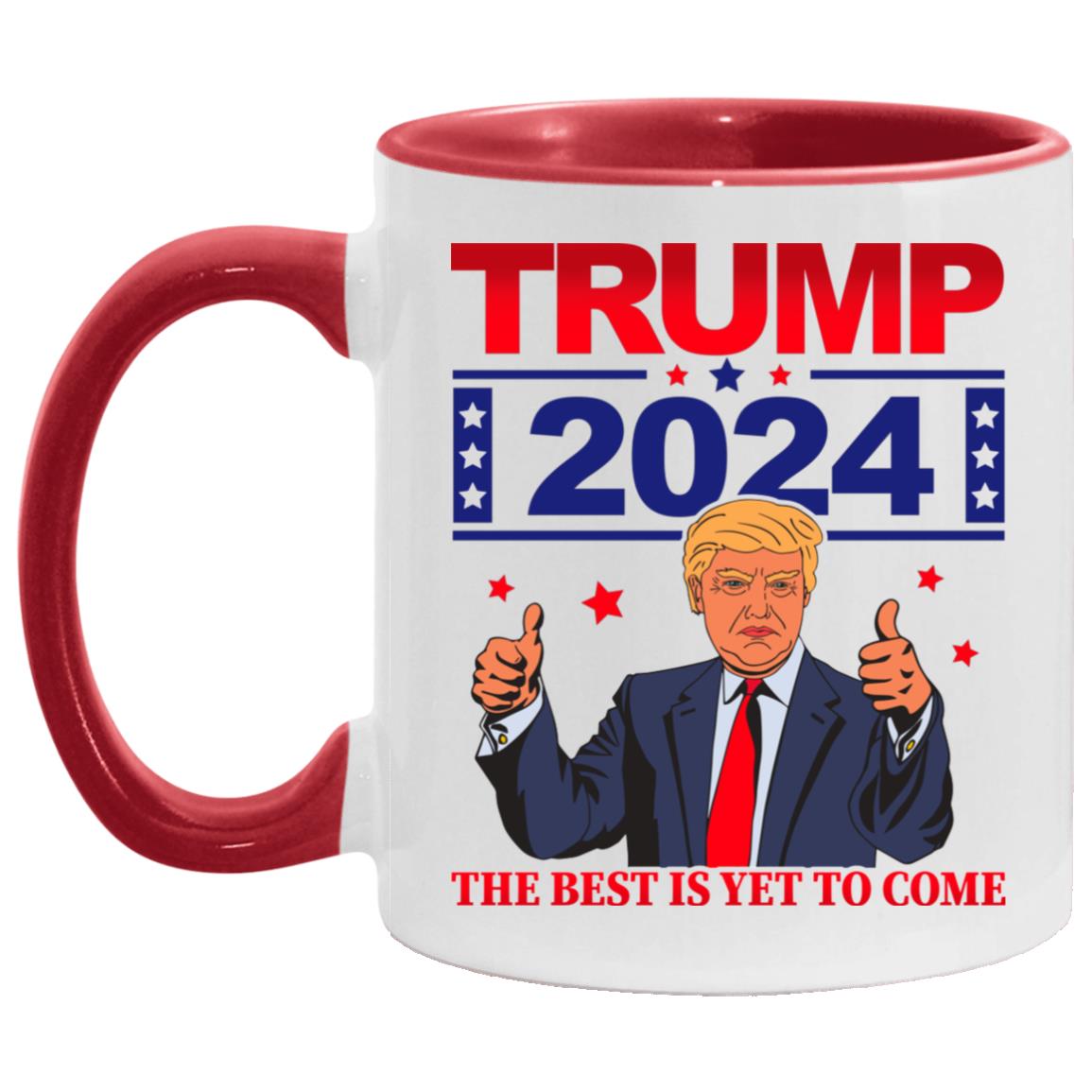 Trump Accent Mug, White/Red, 11 oz. Accent Mug