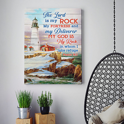 Alternative view of The Lord Is My Rock My Fortress And My Deliverer Psalm 18 12 Framed Canvas - Unframed Poster