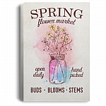 Spring Flower Market Gallery Wrapped Framed Canvas Prints-Unframed Poster-Spring Season Home Decor Wall Art, White, 0.75'' Framed Canvas