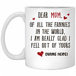 Personalized Dear Mum, White, 11 oz. White Mug