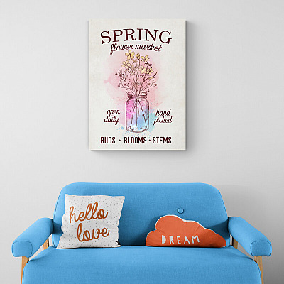Alternative view of Spring Flower Market Gallery Wrapped Framed Canvas Prints-Unframed Poster-Spring Season Home Decor Wall Art