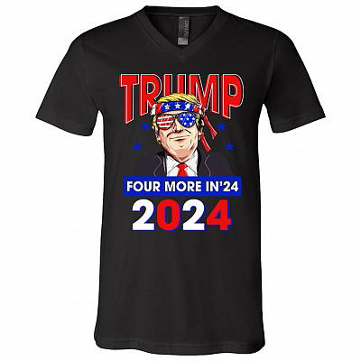 Anti Biden Is Not My President - Trump Four More Years in 2024 Pro Trump T-shirt - V-neck, Black, V-Neck T-Shirt