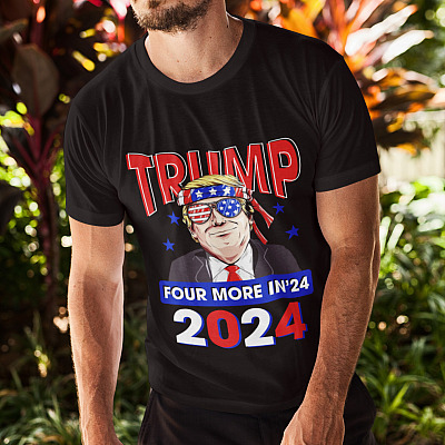 Alternative view of Anti Biden Is Not My President - Trump Four More Years in 2024 Pro Trump T-shirt - V-neck