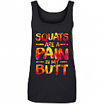 Squats Are Pain, Black, Ladies Tank Top