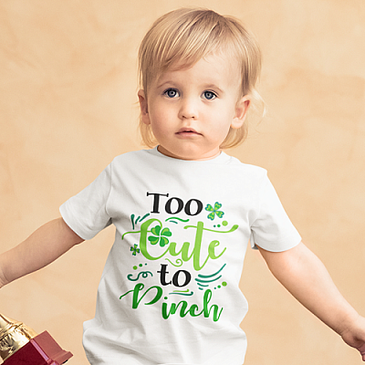 Alternative view of Too Cute To Pinch Youth Tee - St Patrick's Day Gifts For Kids