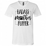 pupper shirt, White, V-Neck T-Shirt