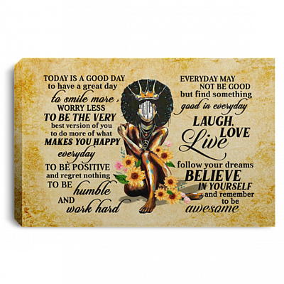 Today Is a Good Day Motivational Wrapped Framed Canvas Prints - Unframed Poster - Home Decor Wall Art, White, 0.75'' Framed Canvas