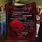 Roses To My Gorgeous Wife You're Always On My Mind Fleece Blanket - Mink Blanket - Woven Blanket