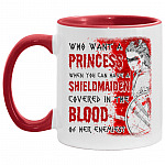 princess accent, White/Red, 11 oz. Accent Mug