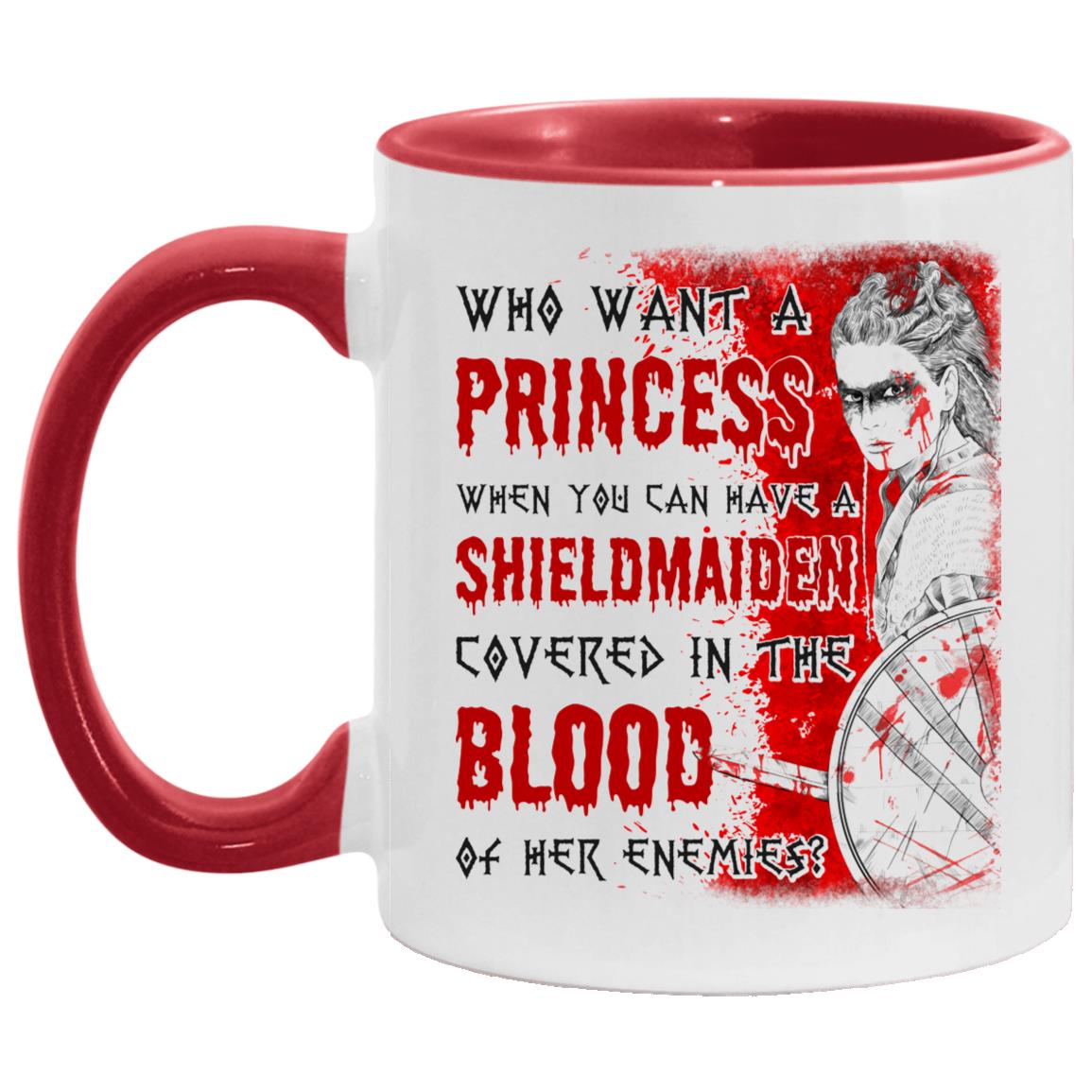 princess accent, White/Red, 11 oz. Accent Mug