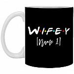 Personalized Wifey Mug, Black, 11 oz. White Mug