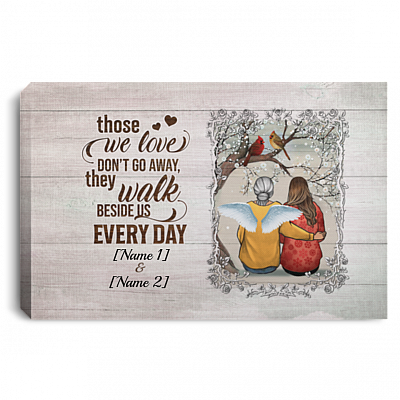 Personalized Cardinal Those We Love Don't Go Away Framed Canvas Prints - Memorial Unframed Poster, White, 0.75'' Framed Canvas