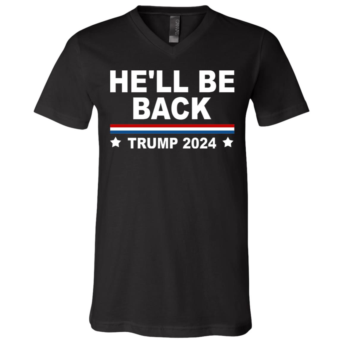 trump vneck, Black, V-Neck T-Shirt