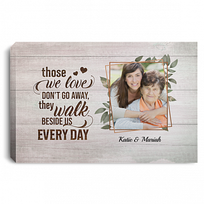 Personalized Custom Photo Cardinal Those We Love Don't Go Away Framed Canvas - Memorial Unframed Poster, White, 0.75'' Framed Canvas