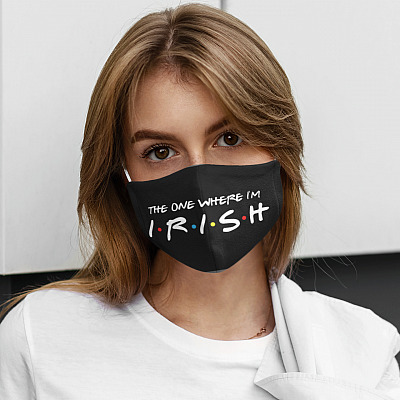 Alternative view of The One Where I'm Irish Friends St Patrick's Day Washable Reusable Face Mask Cover - Saint Paddy's Day Mask