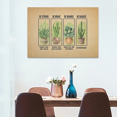 Alternative view of Succulent Be Strong Be Brave Be Humble Framed Canvas - Unframed Poster - Gardening Succulent Wall Art