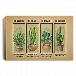 Succulent Be Strong Be Brave Be Humble Framed Canvas - Unframed Poster - Gardening Succulent Wall Art, White, 0.75'' Framed Canvas