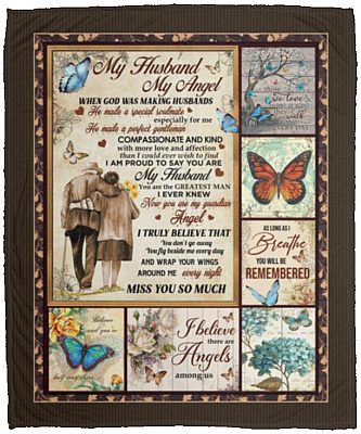 My Husband My Angel When God Blanket, White, Cozy Plush Fleece Blanket - 50x60