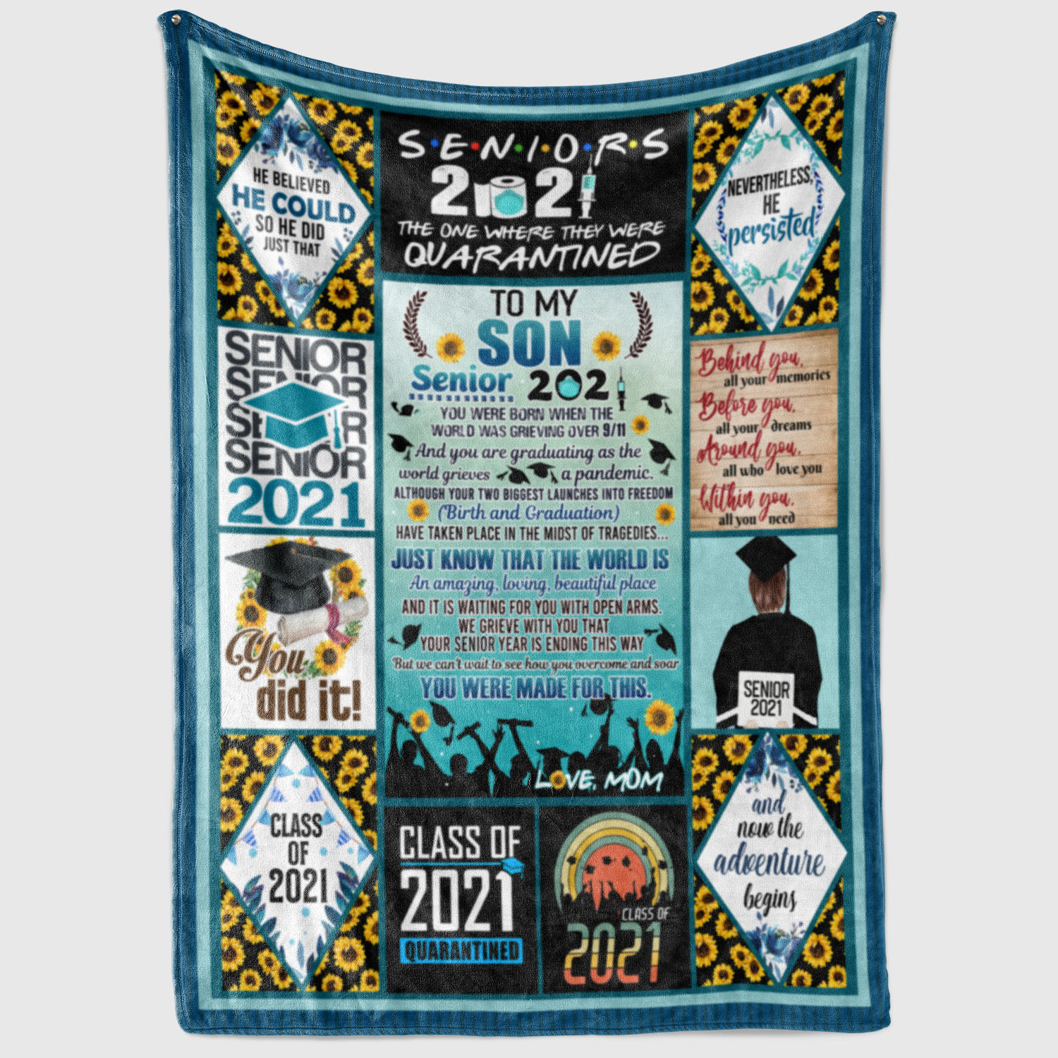 9VT. Mom Son Senior Blanket 2021 blanket mockup2