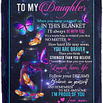 Purple Love Mom, White, Cozy Plush Fleece Blanket - 50x60