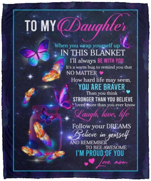 Purple Love Mom, White, Cozy Plush Fleece Blanket - 50x60