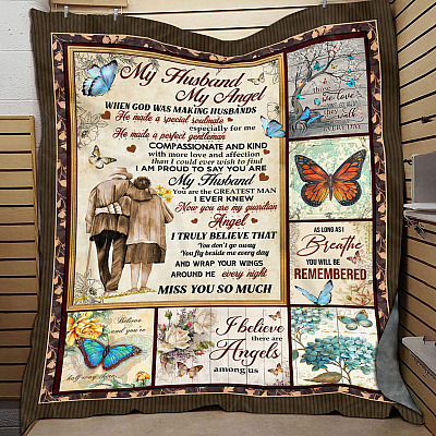 Alternative view of My Husband My Angel When God Was Making Husbands He Made A Special Soulmate Blanket - Mink Sherpa Blanket