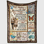 4VT. My Husband My Angel Butterfly blanket mockup2