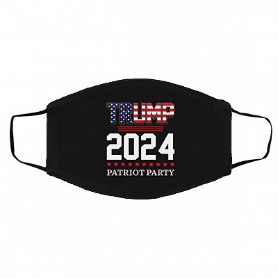 trump mask, Black, Cloth Face Cover – Medium/Large