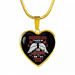 Grandpa's Girl I Used to Be His Angel Now He's Mine Angel Wings Heart Pendant Necklace for Granddaughter - Heart Luxury Necklace (Gold Plated)