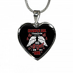 Grandpa's Girl I Used to Be His Angel Now He's Mine Angel Wings Heart Pendant Necklace for Granddaughter - Heart Luxury Necklace (Silver)