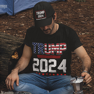 Alternative view of Trump 2024 Patriot Party Twill Cap - High-Profile Snapback Hat - Trucker Hat - Trump 2024 Hat