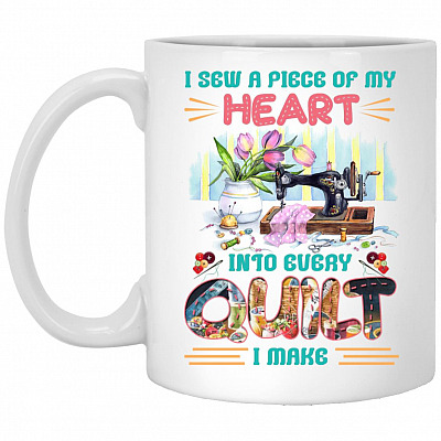 sew mug, White, 11 oz. White Mug