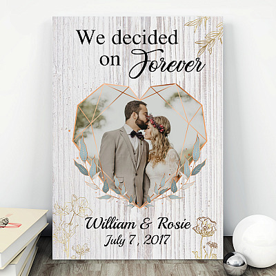 Alternative view of Custom Photo We Decided On Forever Wrapped Framed Canvas Prints - Unframed Poster - Custom Wedding Canvas