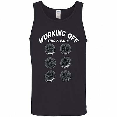 Working Off This 6 Pack Cookies Fu tank, Black, Unisex Tank Top
