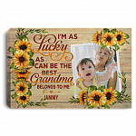 Personalized Photo the Best Grandma Belong to Me Wrapped Framed Canvas Prints - Unframed Poster - Home Decor Wall Art, White, 0.75'' Framed Canvas