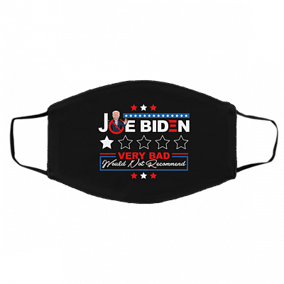 Joe Biden Very Bad Would Not Recommend Washable Reusable Custom - Printed Cloth Face Mask Cover, Black, Cloth Face Cover – Medium/Large