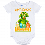 Auntiesaurus Like A Normal Aunt But More Awesome Baby Onesie - Baby toddlers Bodysuit, White, Baby Onesie - 12 Month