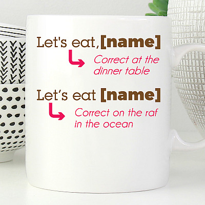 Alternative view of Personalized Let's Eat Timmy Correct At The Dinner Table Ceramic Coffee Mug - Beer Stein - Water Bottle