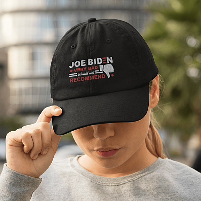 Alternative view of Joe Biden Very Bad Would Not Recommend Twill Cap - High-Profile Snapback Hat - Trucker Hat