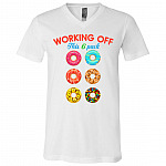 Donuts Tshirt, White, V-Neck T-Shirt
