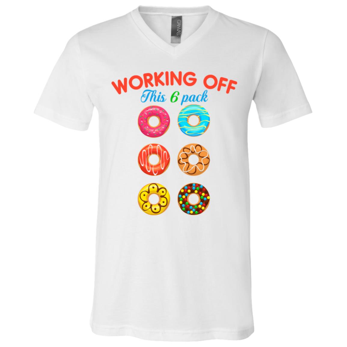 Donuts Tshirt, White, V-Neck T-Shirt