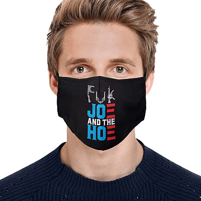 Alternative view of Fck Joe And Hoe Gu-n Control Washable Reusable Custom - Printed Cloth Face Mask Cover