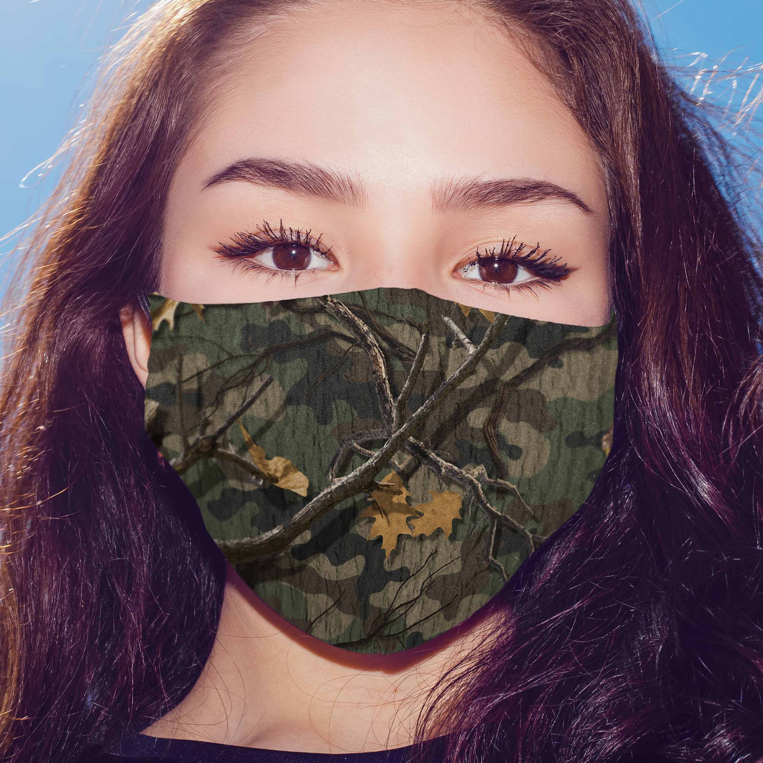 Forest Camo Face Mask Forest Camo Reusable Custom Printed Cloth Face