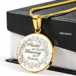 Planted On Earth Blooming In Heaven Circle Pendant Necklace - Circle Luxury Necklace (Gold Plated) Planted On Earth Blooming In Heaven Circle Pendant Necklace - Circle Luxury Necklace (Gold Plated)
